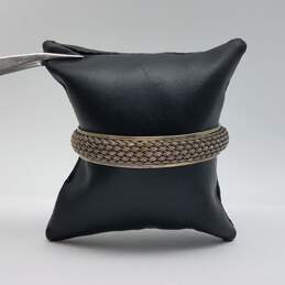 Sterling Silver Basket Weave Cuff Bracelet 25.7g