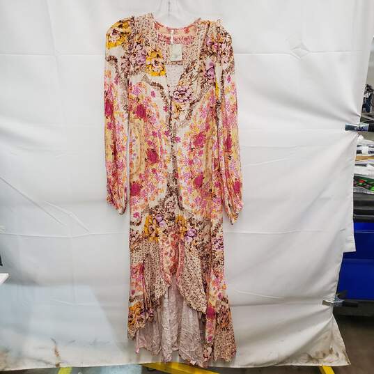 NWT Free People WM's Beige Marais Printed Midi Dress Size XS image number 2