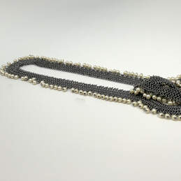 Designer J. Crew Silver-Tone Pearl Multi Strand Link Chain Necklace alternative image