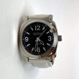 Designer Joan Rivers V377 White Leather Strap Analog Dial Quartz Wristwatch