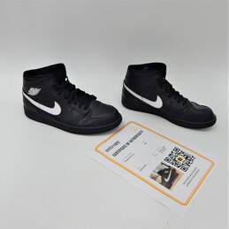Jordan 1 Mid Black White 2018 Men's Shoes Size 11.5
