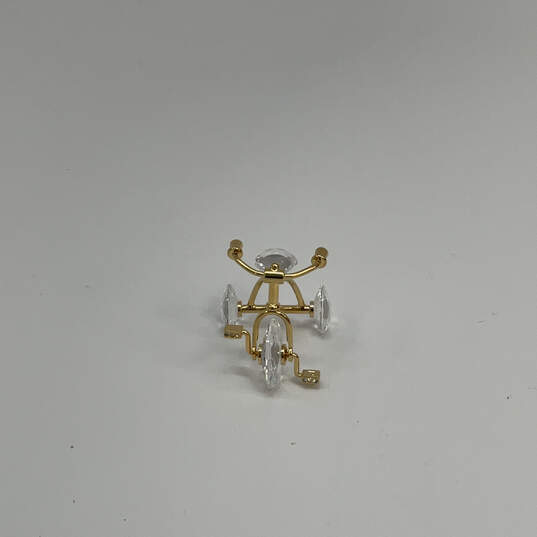 Designer Swarovski Gold-Tone Crystal Cut Stone Tricycle Figurine With Box image number 2