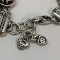 Designer Brighton Silver-Tone Triple Strand Chain Heart Charm Bracelet image number 3