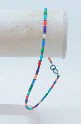 Sterling Silver Star Rope & Colorful Bead Anklets 12.3g alternative image