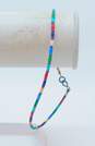 Sterling Silver Star Rope & Colorful Bead Anklets 12.3g image number 2