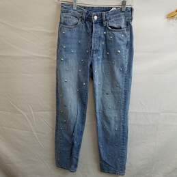 &Denim Women's Vintage Fit High Waisted Studded Jeans Size 25
