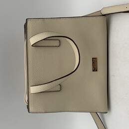 Carlos Womens Beige Leather Adjustable Strap Zipper Crossbody Bag Purse alternative image