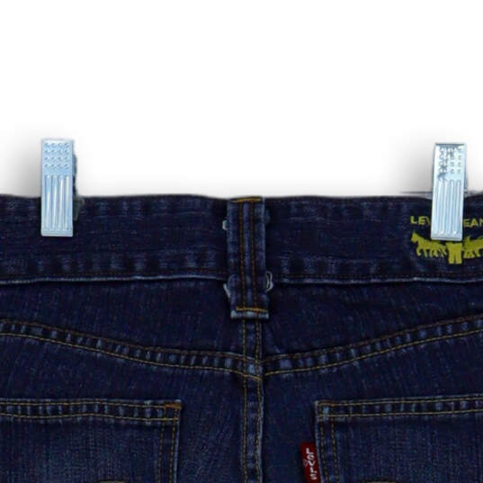 Womens Blue Slouch Medium Wash Denim Stretch Pockets Jeans Shorts Size 7 image number 4