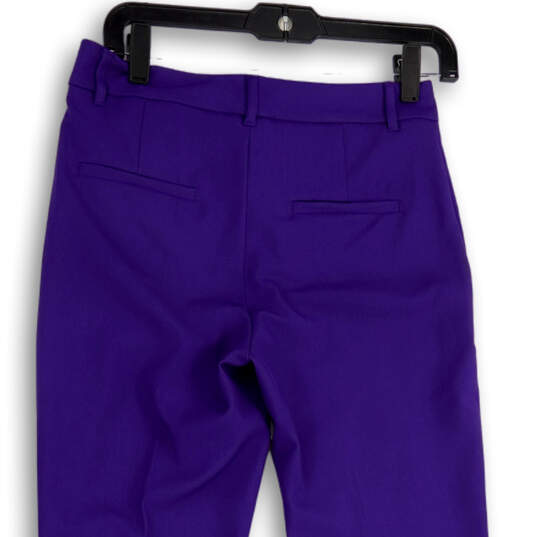 NWT Womens Purple Flat Front Slash Pockets Bootcut Leg Dress Pants Size 0p image number 4