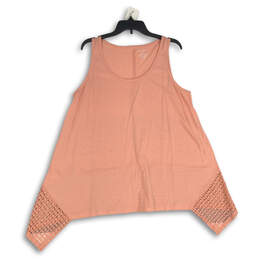 Womens Pink Sleeveless Asymmetrical Hem Pullover Tank Top Size 14/16 alternative image