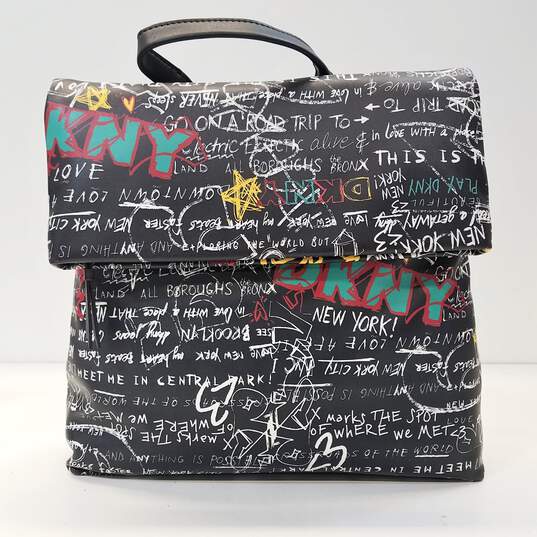 DKNY Tilly Graffiti Fold Over Backpack Multicolor image number 1