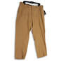 NWT Mens Brown Flat Front Slash Pockets Straight Leg Dress Pants Size 40 M image number 1