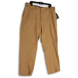 NWT Mens Brown Flat Front Slash Pockets Straight Leg Dress Pants Size 40 M