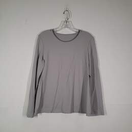Womens Regular Fit Round Neck Long Sleeve Pullover T-Shirt Size 2
