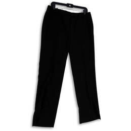 NWT Womens Black Flat Front Slash Pockets Straight Leg Chino Pants Size 10