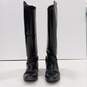 Women's Black Leather Riding Boots Size 8 image number 4