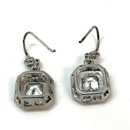 Designer Juicy Couture Silver-Tone Square Crystal Dangle Earrings With Box alternative image