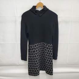 Milly of New York Wool & Silk Lining Midi Black & Pattern Dress Size 8 alternative image
