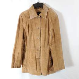 Bernardo Women Brown Leather Coat sz M