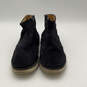 Mens Black Suede Round Toe Side Zip Fashionable Ankle Boots Size 43 image number 1