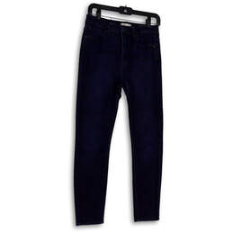 Womens Blue Denim Dark Wash Stretch Pockets Skinny leg Jeans Size 29