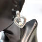 Designer Brighton Silver-Tone Faux Pearl Heart Shape Dangle Earrings image number 3