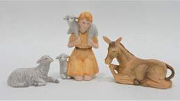Vintage Homco Nativity Set 5599  Shepherd, Sheep, Donkey  Figurines Christmas Manger