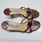 Jimmy Choo Brown Leather Open Toe Slip On Heeled Sandals Size 36 AUTHENTICATED image number 3