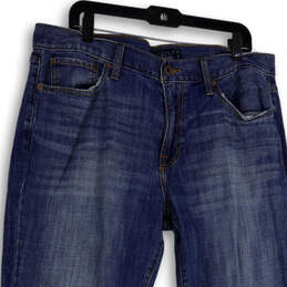 Womens Blue Denim Medium Wash Stretch Pocket Straight Leg Jeans Size 36/30