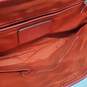 Coach Signature Hampton Satchel Purse Handbag Orange Leather Trim image number 7
