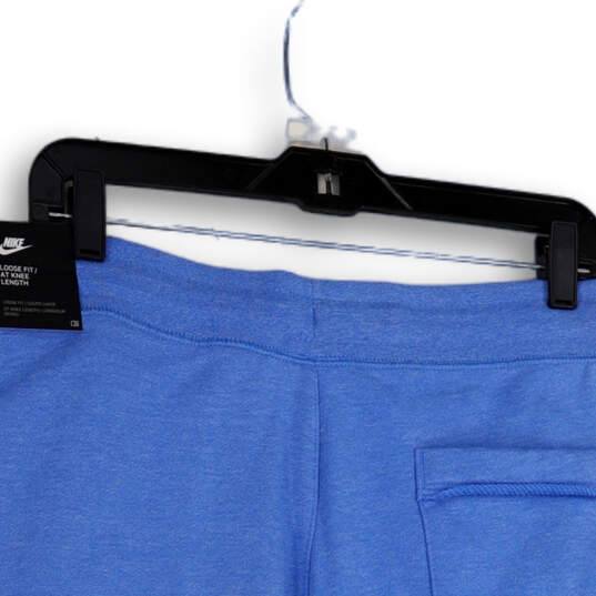 NWT Mens Blue Elastic Waist Drawstring Pockets Sweat Shorts Size Small image number 4