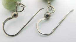 Artisan Sterling Silver Abalone Pendant Glass Beaded Multi Strand Necklace & Serpentine Drop Earrings 71.4g alternative image