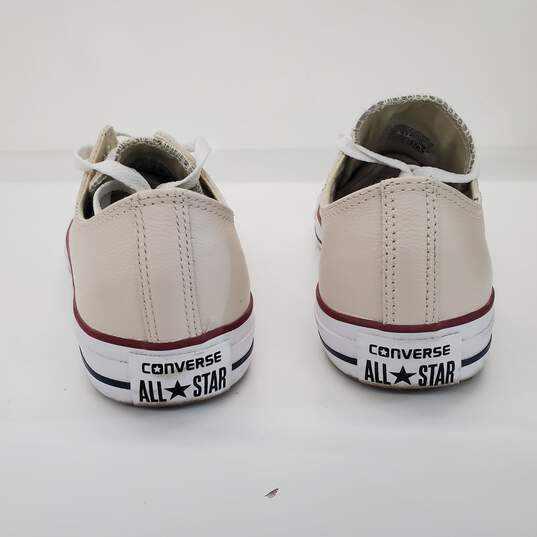 Converse Chuck Taylor Ox Unisex Off-White Leather Low Sneakers Size 8.5 Men's | 10.5 Women's image number 5