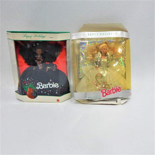 1991 & 1992 Happy Holidays Special Edition Barbie Dolls IOB image number 1