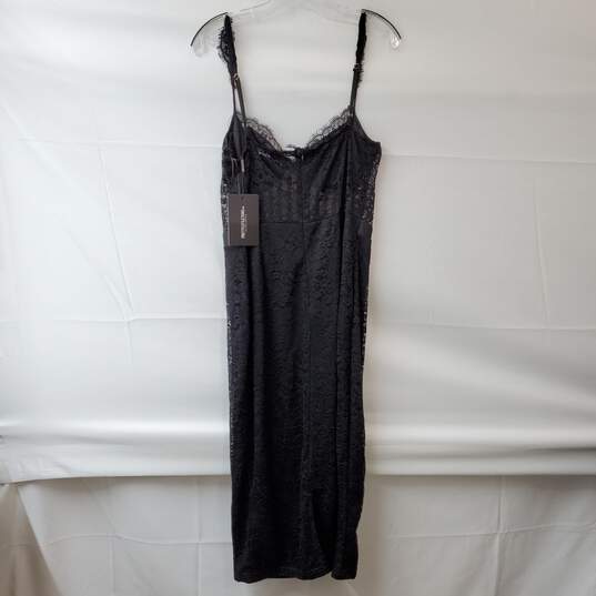 Pretty Little Thing Black Strappy Lace Mesh Midi Dress Women's Size 12 image number 2