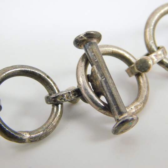 Sterling Silver Unakite Artisan Toggle Clasp Bracelet 53.5g image number 3