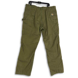 Mens Green Flat Front Slash Pocket Straight Leg Carpenter Pants Size 42/32 alternative image