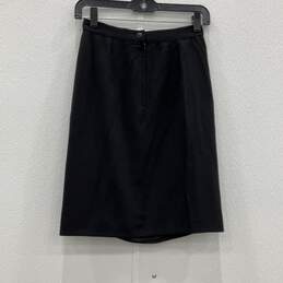 Giorgio Armani Womens Black Flat Front Back Zip A-Line Skirt Size 8 W/COA alternative image