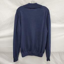 Brooks Brothers Extra Fine Italian 100% Merino Wool Navy Blue Half Zip Sweater Size XL alternative image