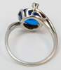 10K White Gold Oval Royal Blue Topaz Spinel Side Stones Ring 2.0g image number 4
