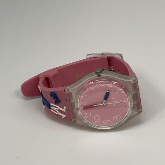 Designer Swatch Pink Round Dial Adjustable Strap Analog Wristwatch image number 3