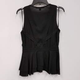 Womens Black Silk V-Neck Sleeveless Side Zip Blouse Top Size Small alternative image