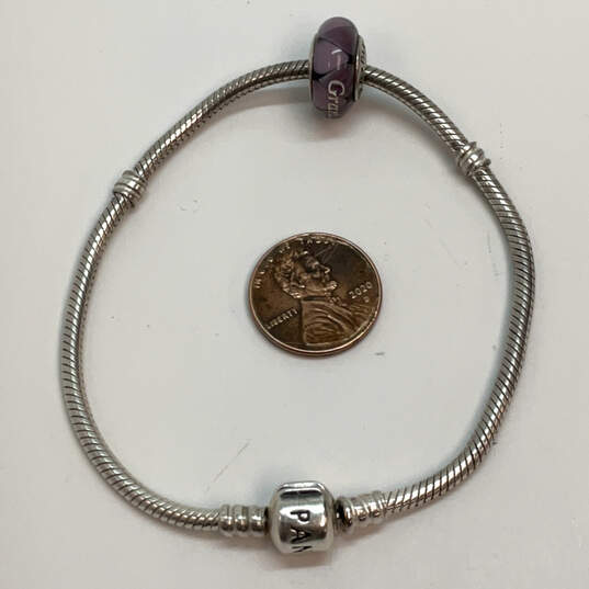 Designer Pandora S925 ALE Sterling Silver Barrel Clasp Charm Bracelet image number 3