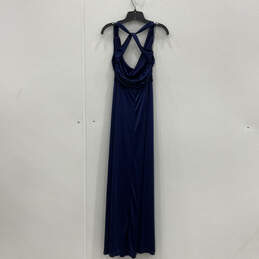 Womens Blue V-Neck Sleeveless Pullover Long Maxi Dress Size Small alternative image