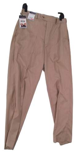 NWT Mens Tan Regular Fit Flat Front Dress Pants Size 34x30