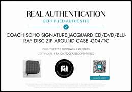 Coach Soho Grey Signature Jacquard Zip Around Disc Wallet w/COA alternative image