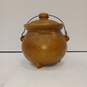 Brown 3-Footed Stoneware Crock Bean Pot Cauldron Pottery image number 2