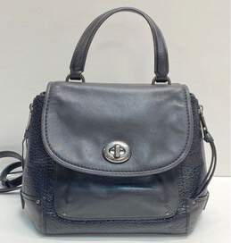 COACH F30525 Faye Buffalo Leather Black Backpack Bag