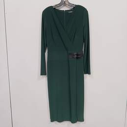 Lauren Ralph Lauren Women's Green Long Sleeve V-Neck Belt Buckle Wrap Dress Size 6 NWT
