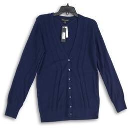 NWT Banana Republic Womens Navy Blue Button Front Cardigan Sweater Size M